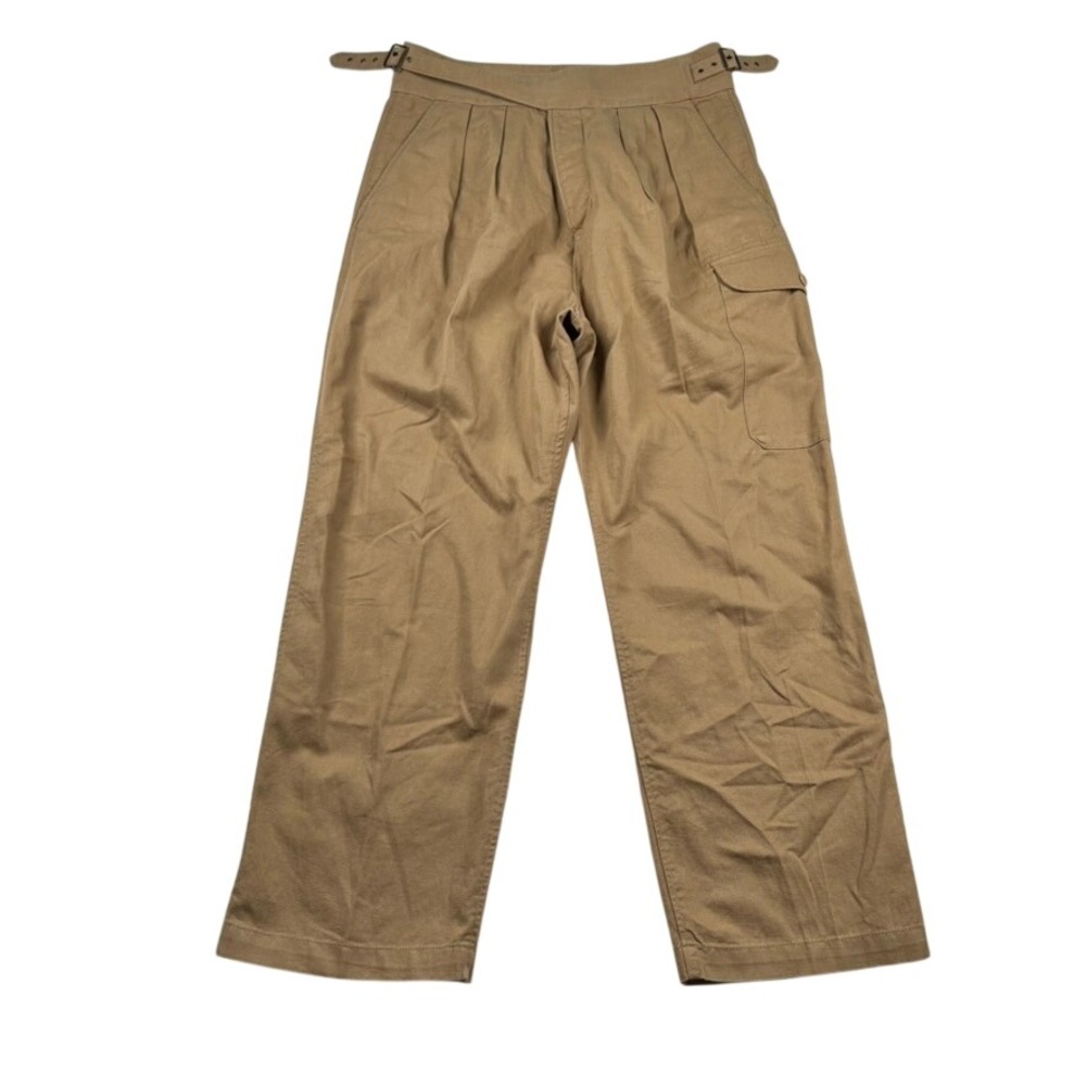 Banana Republic Pants Womens 14 High Waisted Pleat Wide Leg Cargo Double Buckle